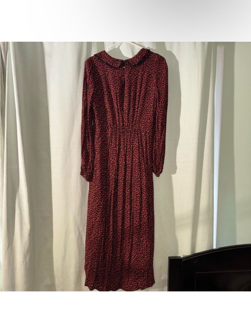 Ever New Burgundy Floral Maxi Dress with Black Peter Pan Collar - Picture 2 of 11